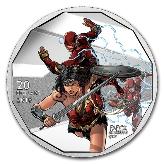 2018 Canada 1 oz Ag $20 The Justice League™: Flash & Wonder Woman 2018 Canada 1 oz Ag $20 The Justice League™: Flash & Wonder Woman
